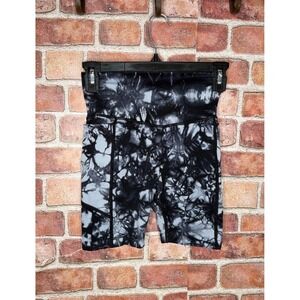 Pink Active Victorias Secret Tie Dye Biker Shorts Black White XS High Waist